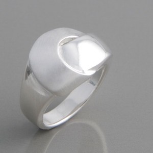Silberring poliert und matt Ringgröße 52 bis 62